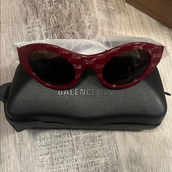 Balenciaga Accessories - Balenciaga Burgundy Sunglasses brand new